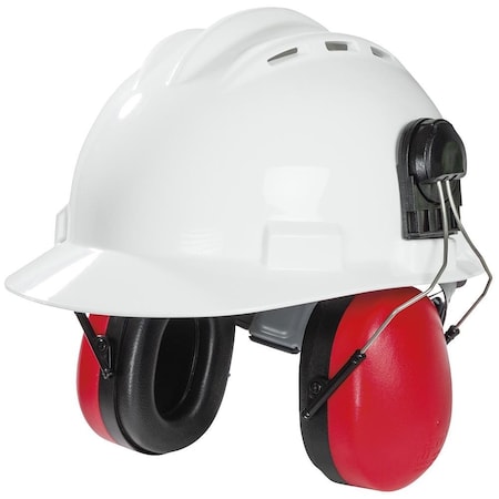 Sellstrom HPS428 Hard Hat Mounted Ear Muffs, 28 dB NRR, Black/Red S23409